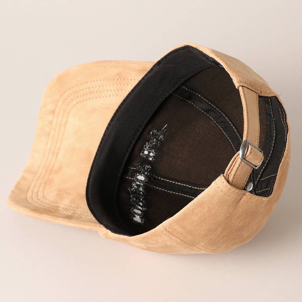 Fashion City - Vente Casquette de baseball – unisexe - Casquette de baseball en daim brodée de texte avec chapeau de cowboy11