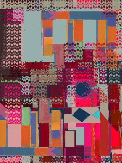 Silk/Cotton "Sunrise Over Skyscrapers" Stola 200x140cm for wholesale by EditionMichel