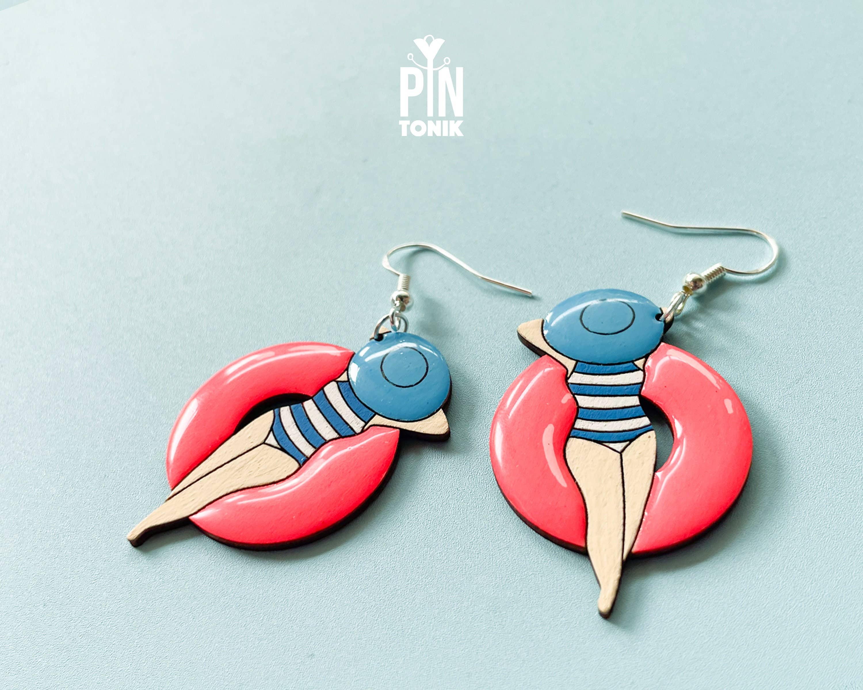 PinTonik – Engroshandel Hængeøreringe og creoløreringe – Sterlingsølv Neon 80'er Badebassin Øreringe6