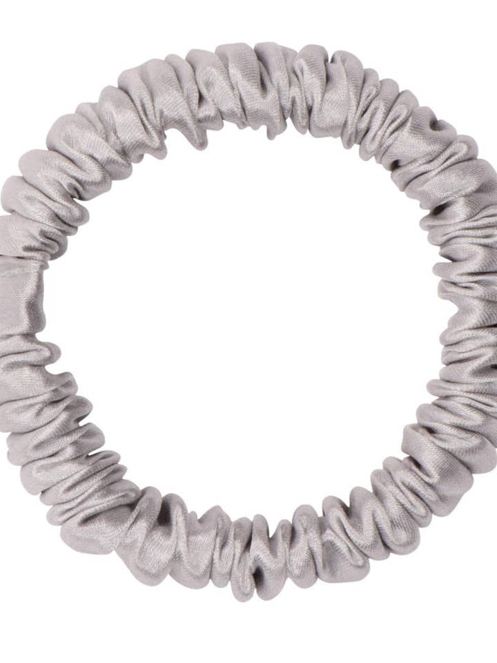 Silver Silk Scrunchie - Skinny for wholesale by PONY-O UK