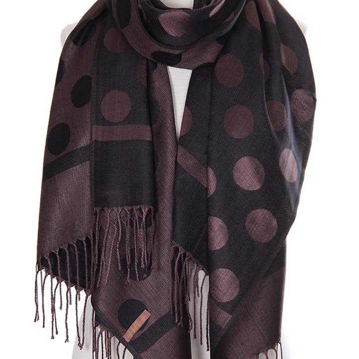 Hana - Wholesale Scarf - Women's - Polka Dot Pattern Pashmina Scarf3