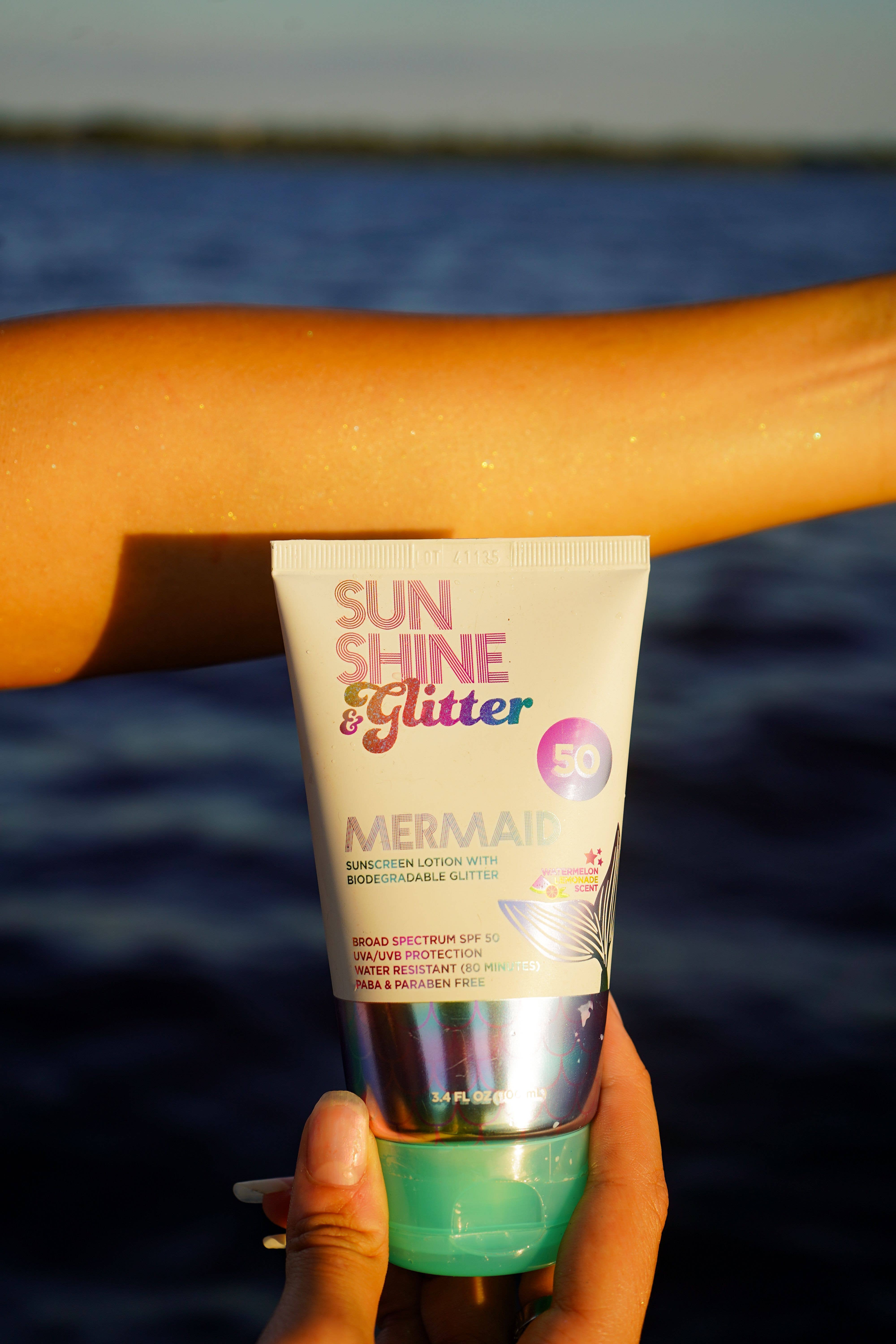 Sunshine & Glitter - Wholesale Sunscreen - NEW! S&G Mermaid Biodegradable Glitter SPF 50 TUBE8