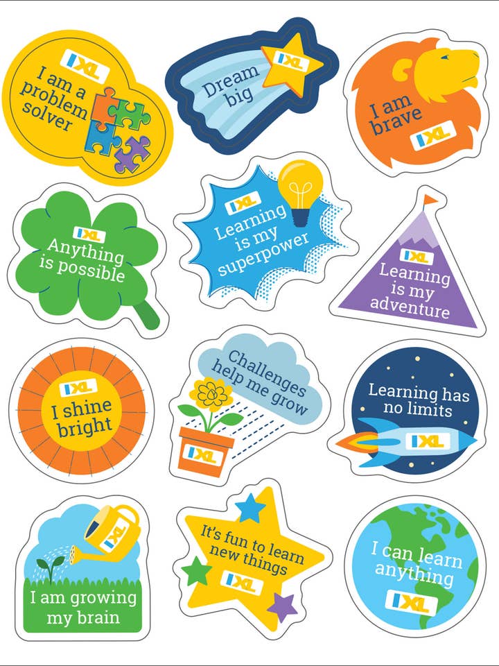 IXL Mighty Mindset Sticker Pack for wholesale by Carson Dellosa Education