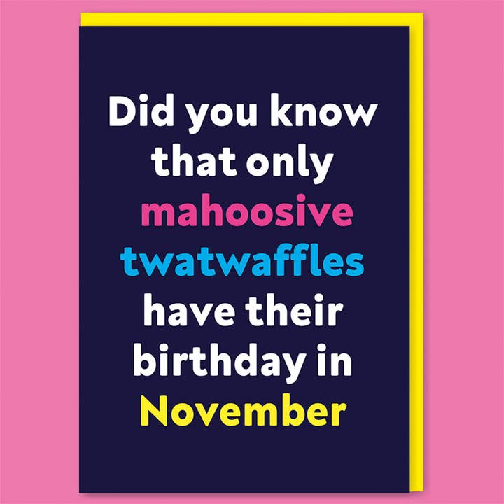 Tarjeta de felicitación de noviembre con forma de gofres de caoba para venta al por mayor de Dean Morris Cards