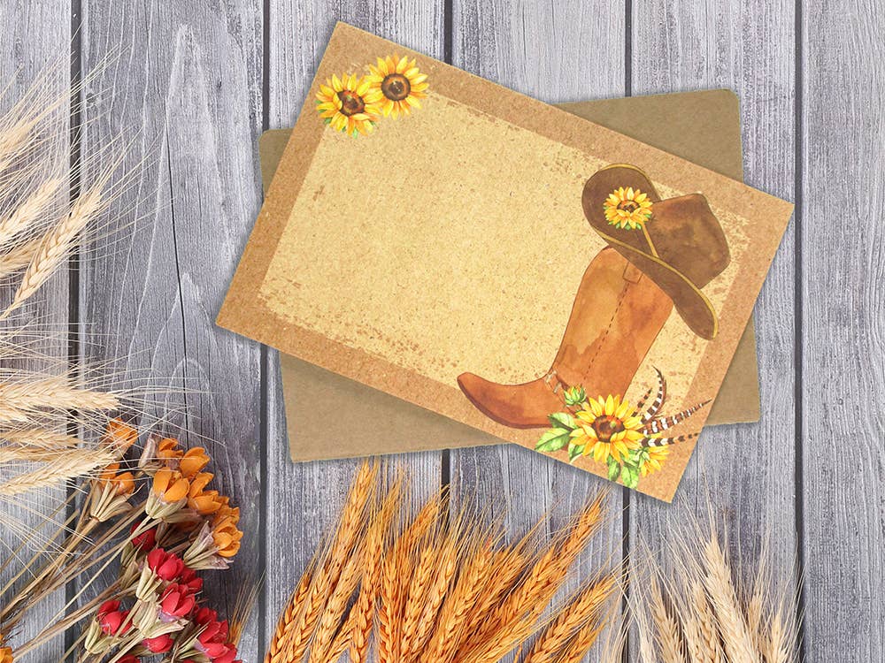 Tiny Mills - Wholesale Everyday Greeting Card - Sunflower Cowboy Western - 36 Pack Assorted Greeting Card6