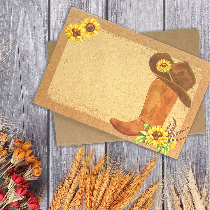 Tiny Mills - Wholesale Everyday Greeting Card - Sunflower Cowboy Western - 36 Pack Assorted Greeting Card6