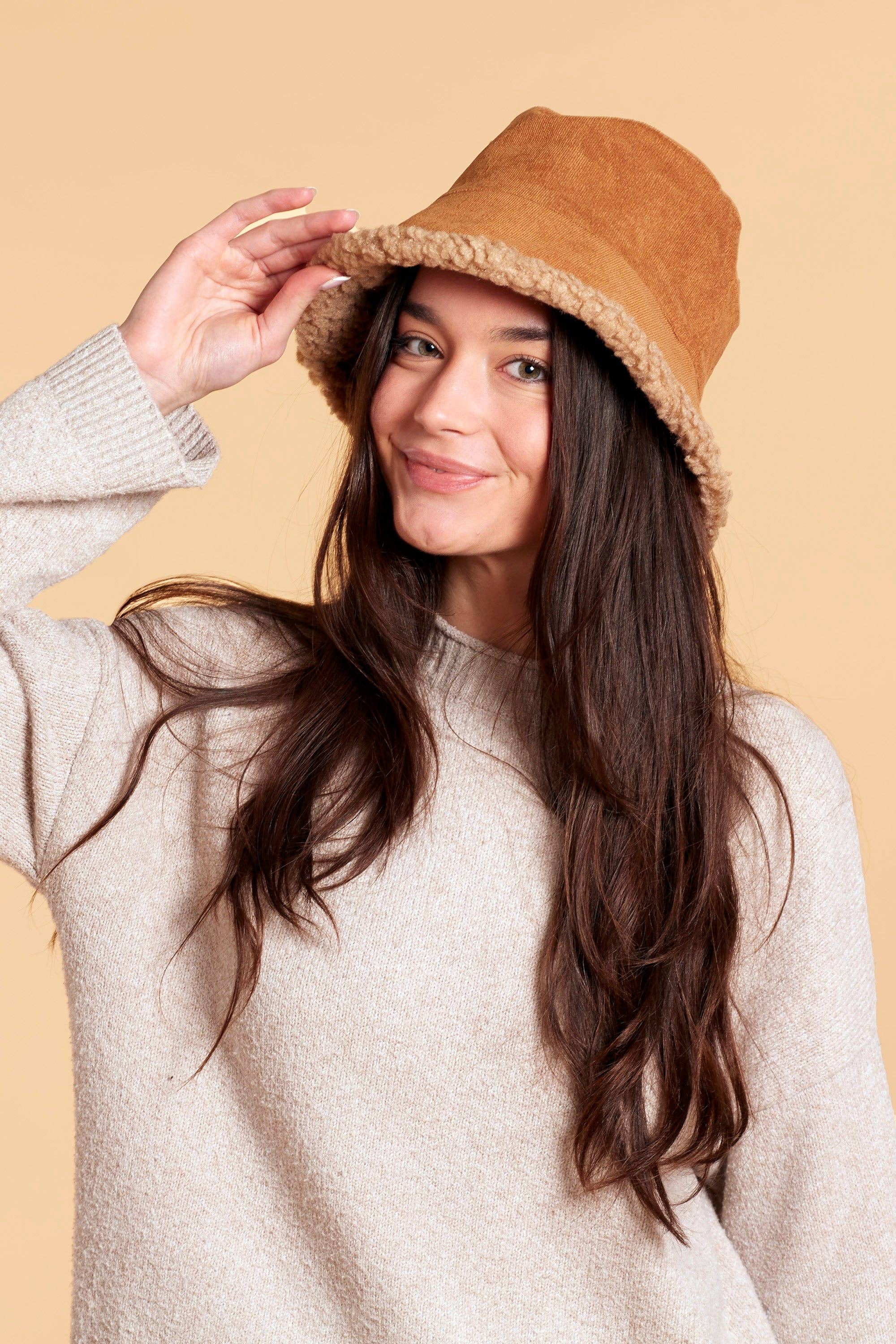 Hadley Wren - Wholesale Bucket Hat - Women's - Corduroy Reversible Bucket Hat - Brown1