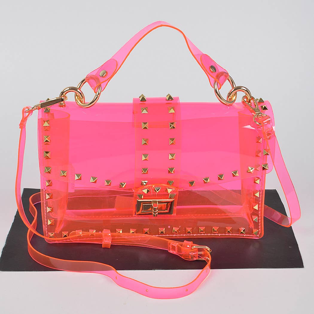 3AM BY H&D ACCESSORIES - Wholesale Clutch Bag - Women's - Studded Colorful Transparent Clutch7