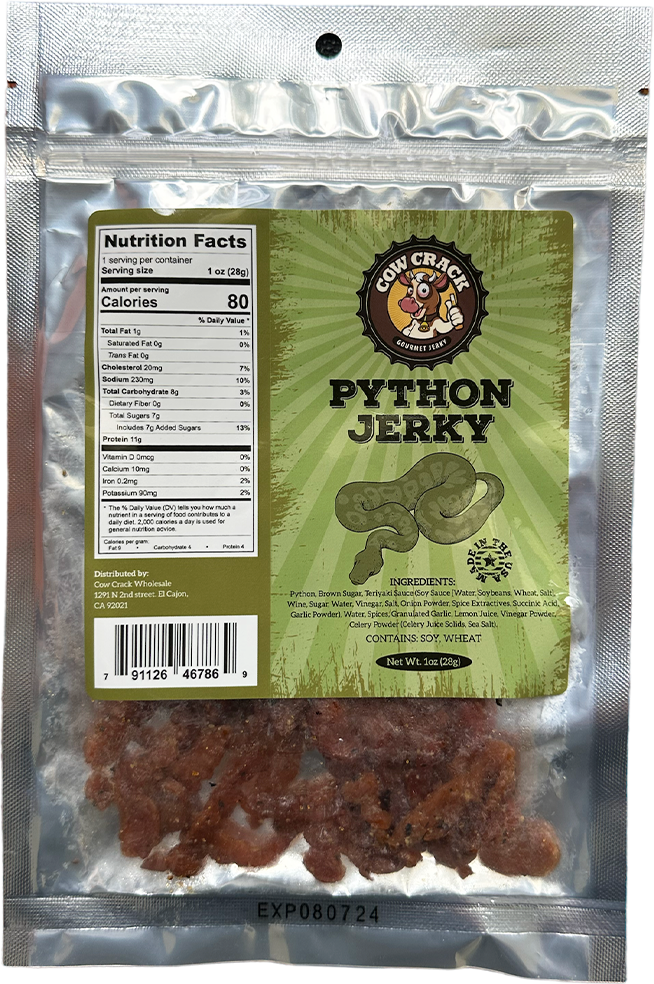 Cow Crack Wholesale - Wholesale Jerky - Cow Crack Python Jerky 1 oz1