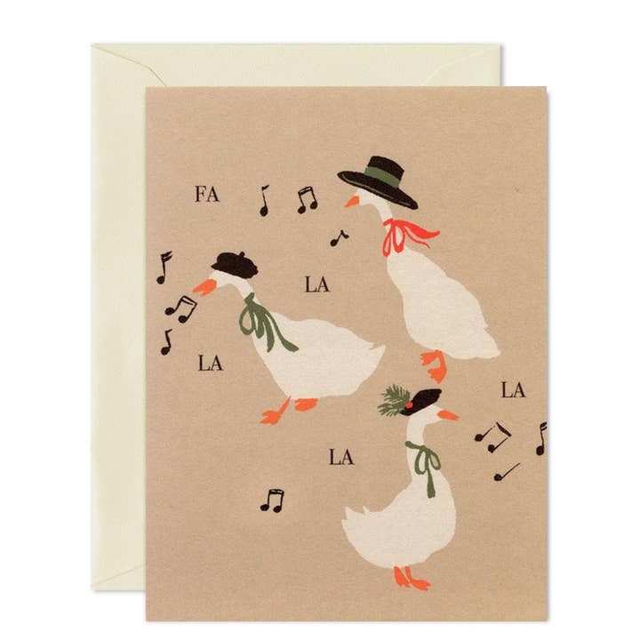 Fa La La- Blank Holiday Greeting Card for wholesale by Emily Oot LLC