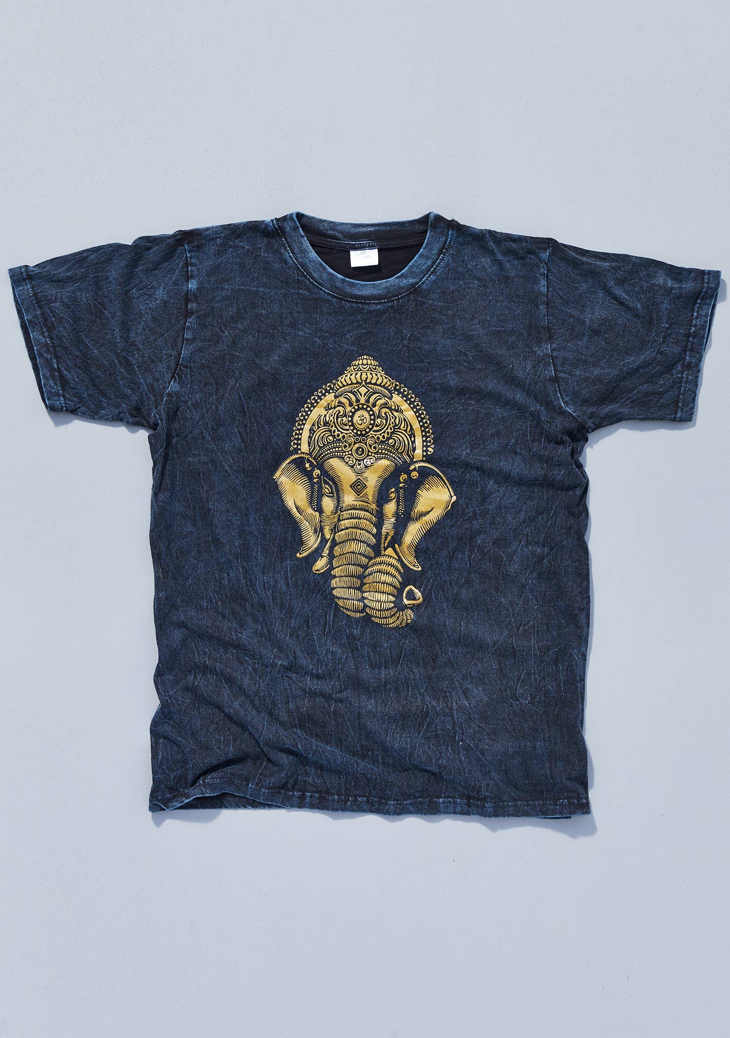Namaste - Wholesale Screen Printed T-Shirt - Unisex - Unisex Stone Washed Ganesh Print T-Shirt0