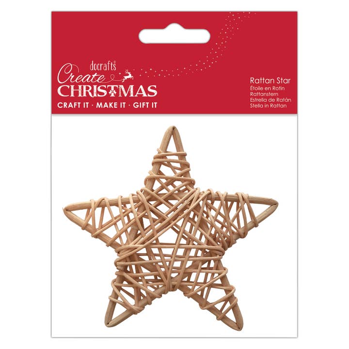 Create Christmas 10cm Rattan Wicker Star Natural, Christmas for wholesale by West Design Products