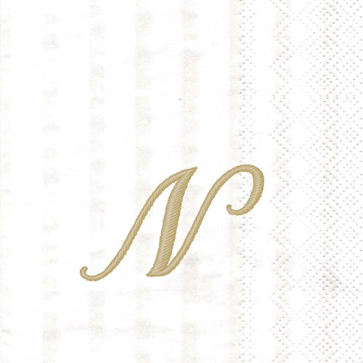 Serviettes d'invité en papier, 16 unités, Monogram N pour la vente par Boston International