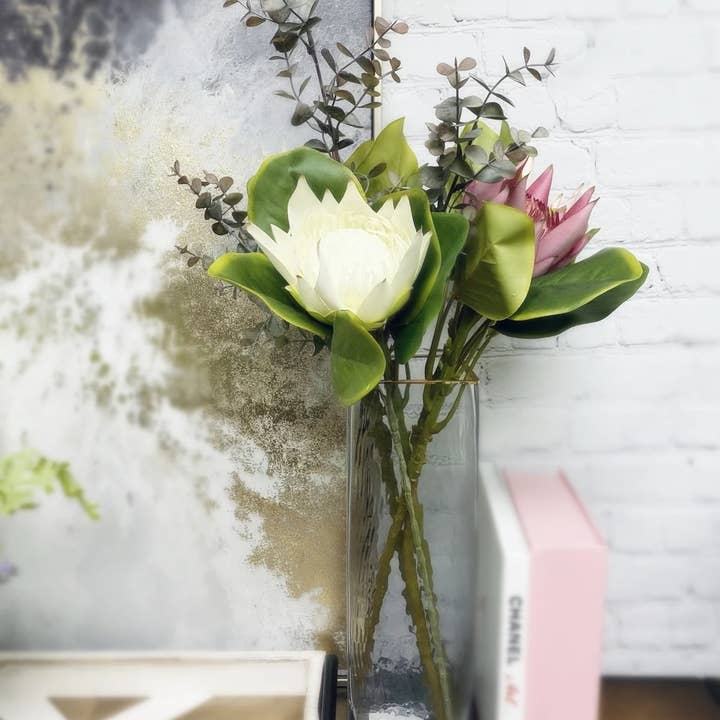 Feuille King Protea Cynaroïdes artificielle de qualité de 21 pouces au toucher véritable pour la vente par Angel Isabella