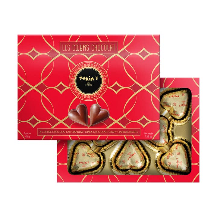 Ask med 8 pralinehjärtan i mjölkchoklad – 45 g för wholesale av Maxim's
