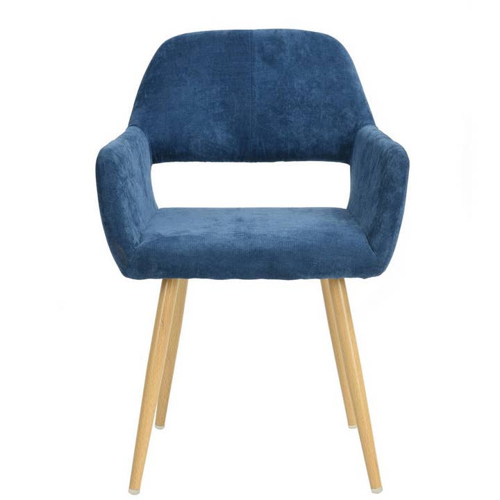 39F Inc. - Vente Chaises - Chaise de salle à manger en tissu scandinave CROMWELL-Beige/Bleu