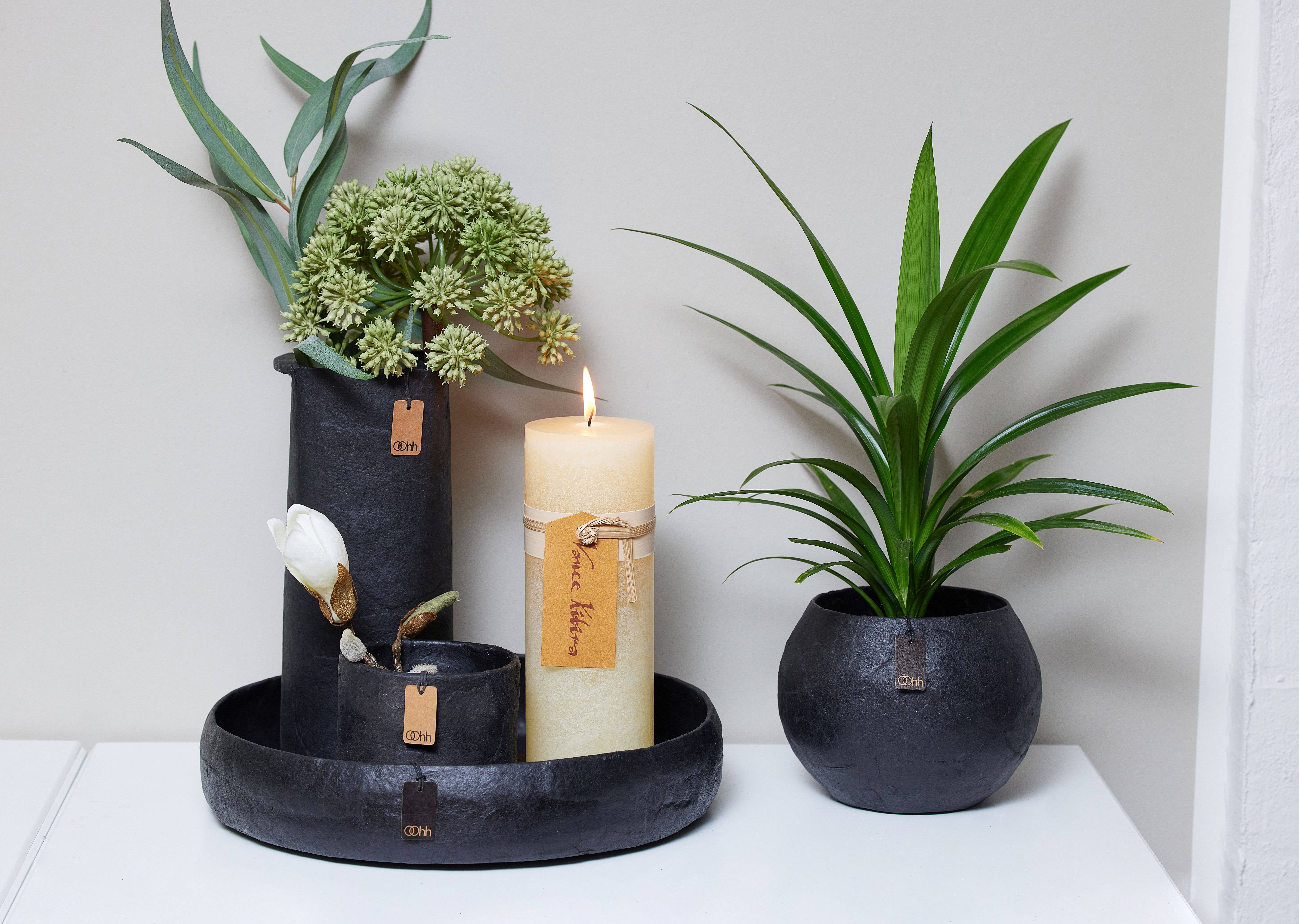 Lübech Living - Wholesale Plant Pot - Pulp flower pot ball shape, Black1