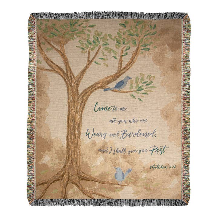 Plaid en tapisserie Come To Me All Who Are Weary 50 x 60 pour la vente par Manual Woodworkers and Weavers, Inc.