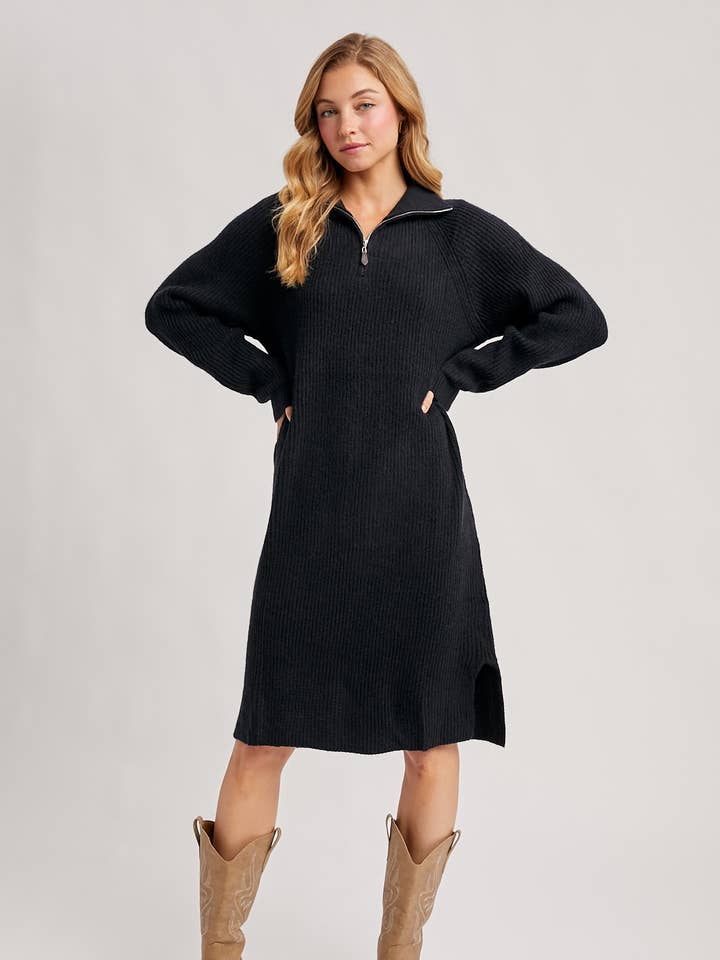 Bluivy - Wholesale Dress - Women's - QUARTER ZIP SWEATER DRESS31