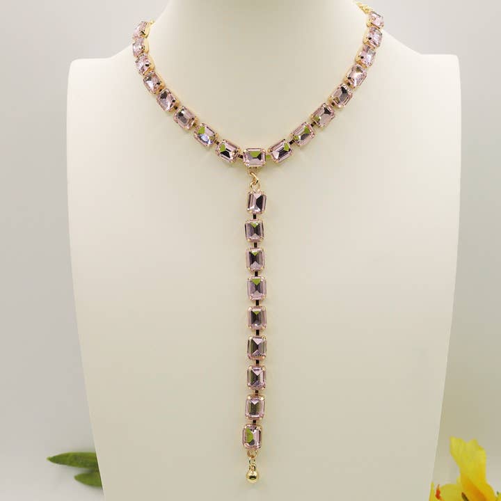 Daemon srls - Wholesale Y-Neck/Lariat Necklace - KELLY -COLLANA CRAVATTINA con pietre sfaccettate - LUCE COLLECTION8