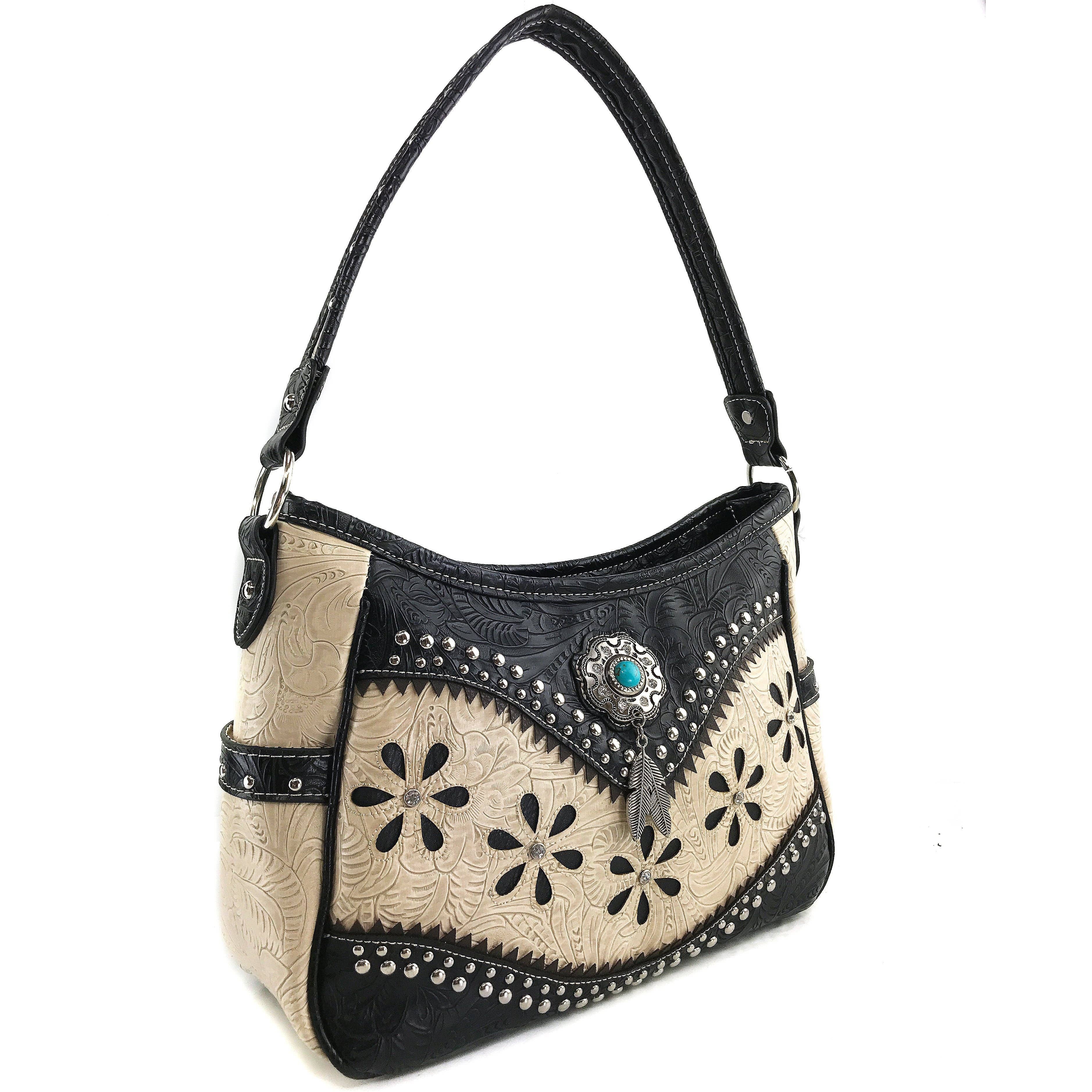 Lunar Deer – Bolsa de ombro – Mulher por atacado – Bolsa Bessie Turquesa com Concho e Pena Estilo Western Hobo13