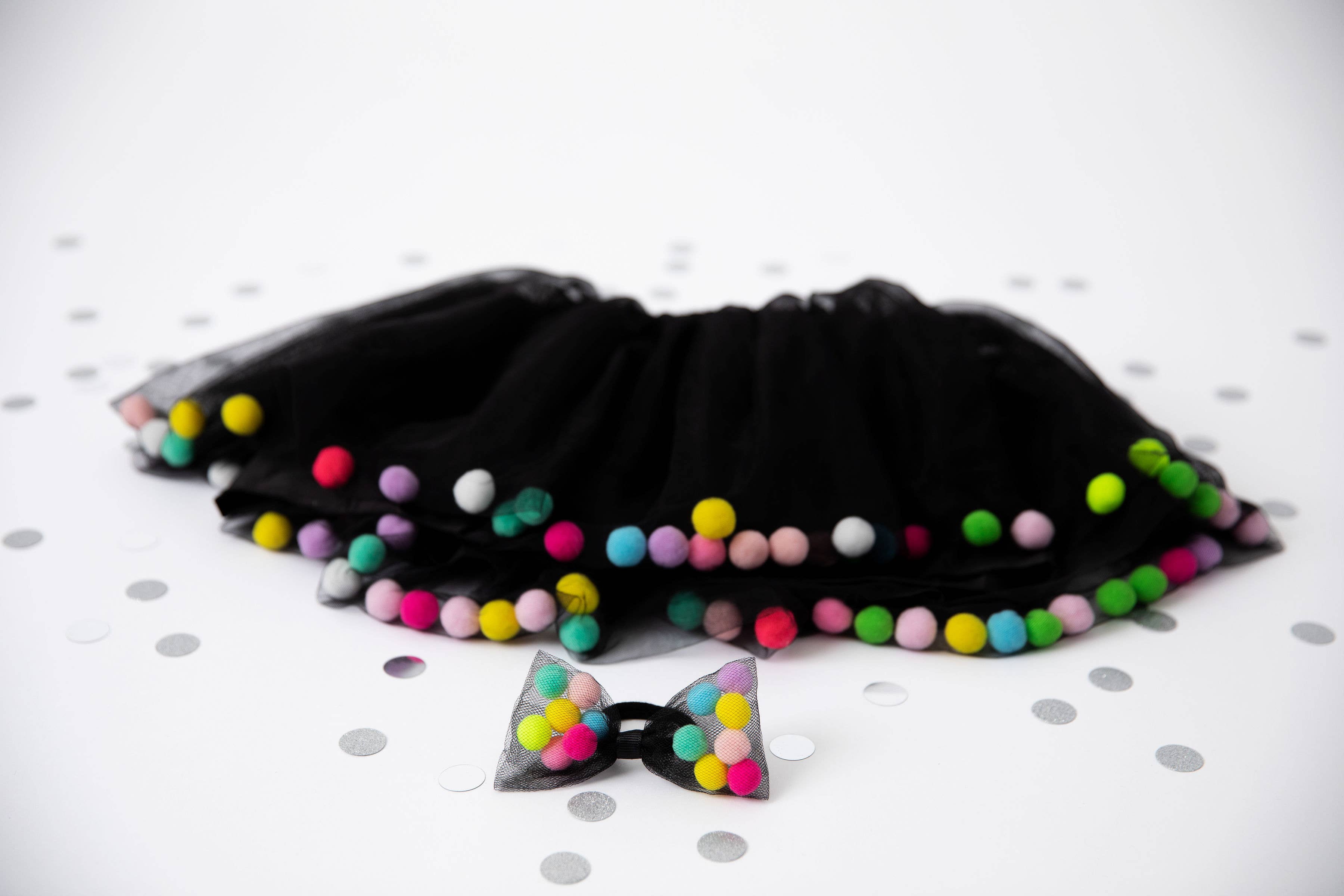 Tutu Joli LLC - Wholesale Tutu - Kids - Black Tutu Skirt and Bow Hair Tie | 2Pcs Tutu Set9