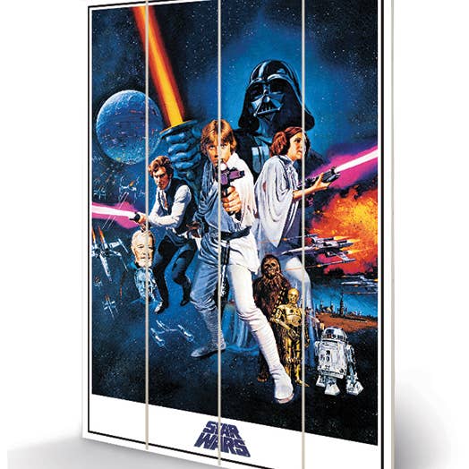 Star Wars A New Hope (One Sheet) Wooden Wall Art for wholesale by The Art Group