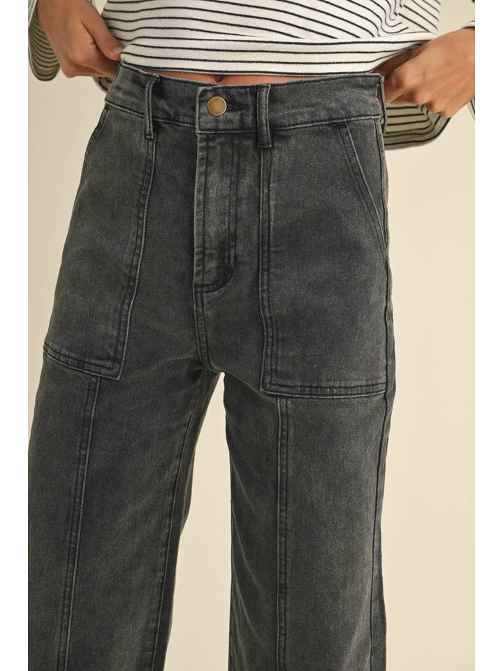 MIOU MUSE - Wholesale Jeans - Women's - P3966 PANELED STRETCH PANTS
