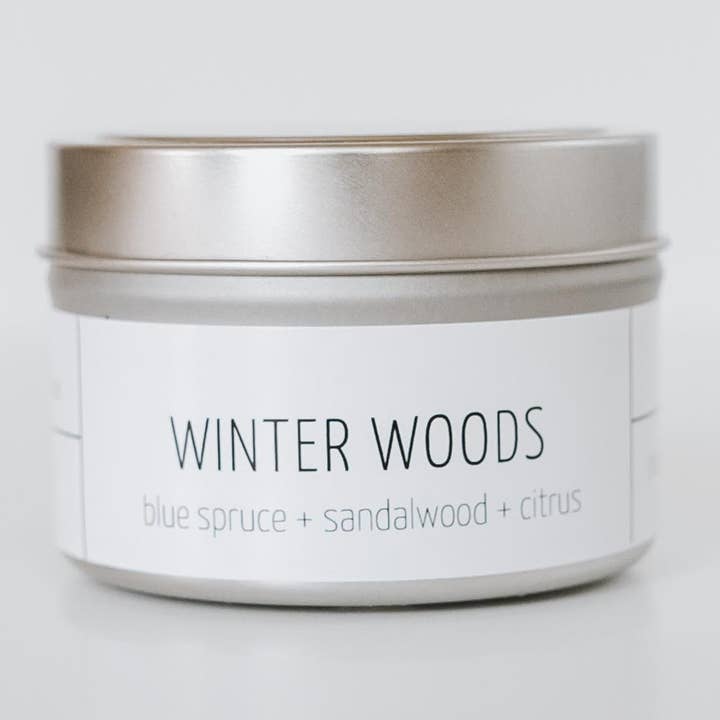 Near & Native Candles - Wholesale Travel Candles - 4 oz Refillable Winter Woods Candle0