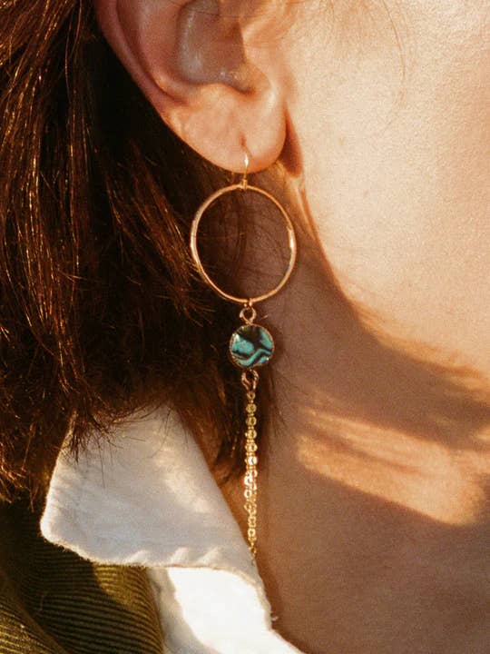 Puerto Abalone Hoops for wholesale by Toasted Jewelry