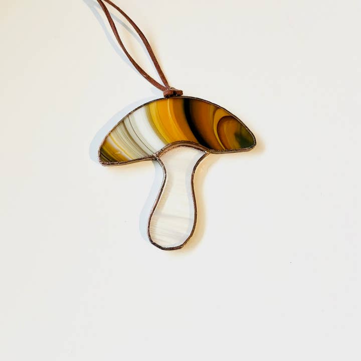 Stained Glass Magic Mushroom Ornament (Southwest) for wholesale by Colin Adrian Glass