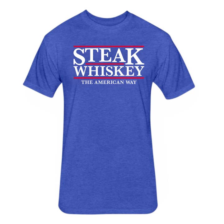 Steak & Whiskey Unisex Shirt - Apparel, Printed Tees for wholesale by Grill Your Ass Off - Spices, Rubs, Seasonings, Sauces, Jerky
