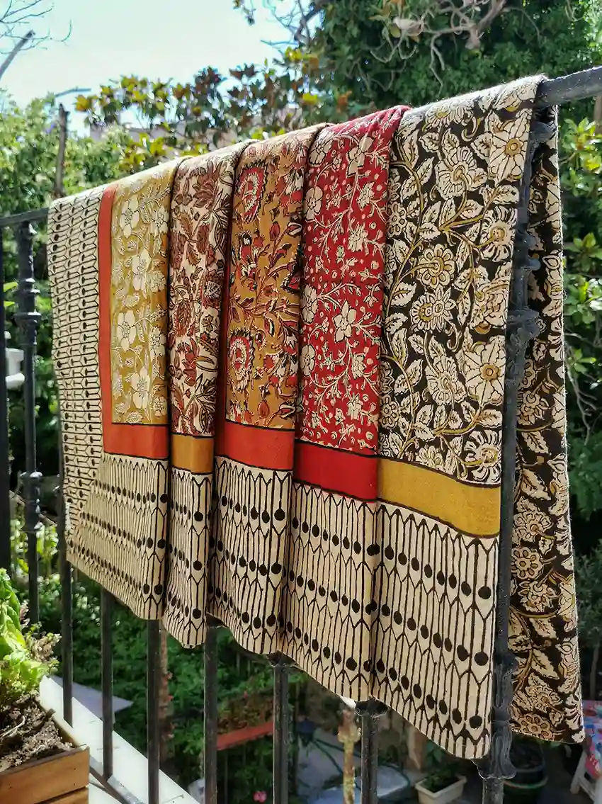 Nayda Diaries - Vente Nappes - Nappe indienne fleurs imprimé block print Jaïpur7