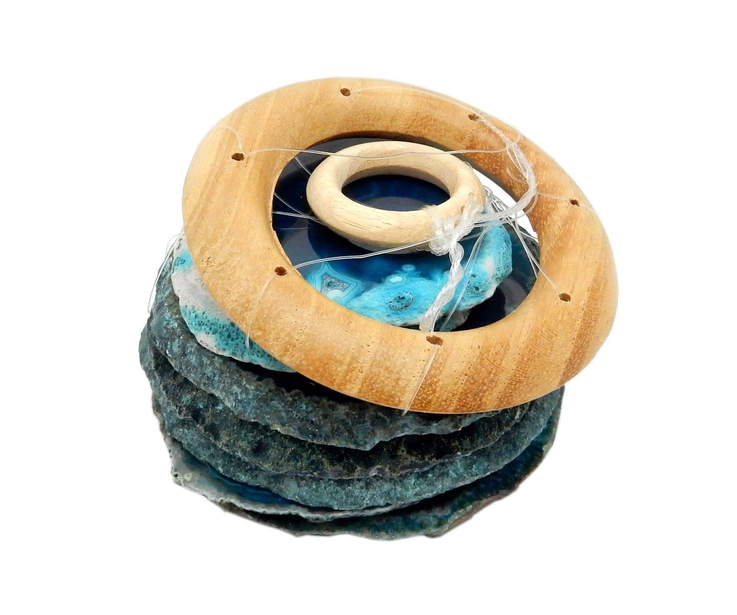 Rock Paradise - Venta al por mayor Campanas de viento - Móvil de Viento con Rodajas de Ágata para Decoración Espiritual del Hogar28