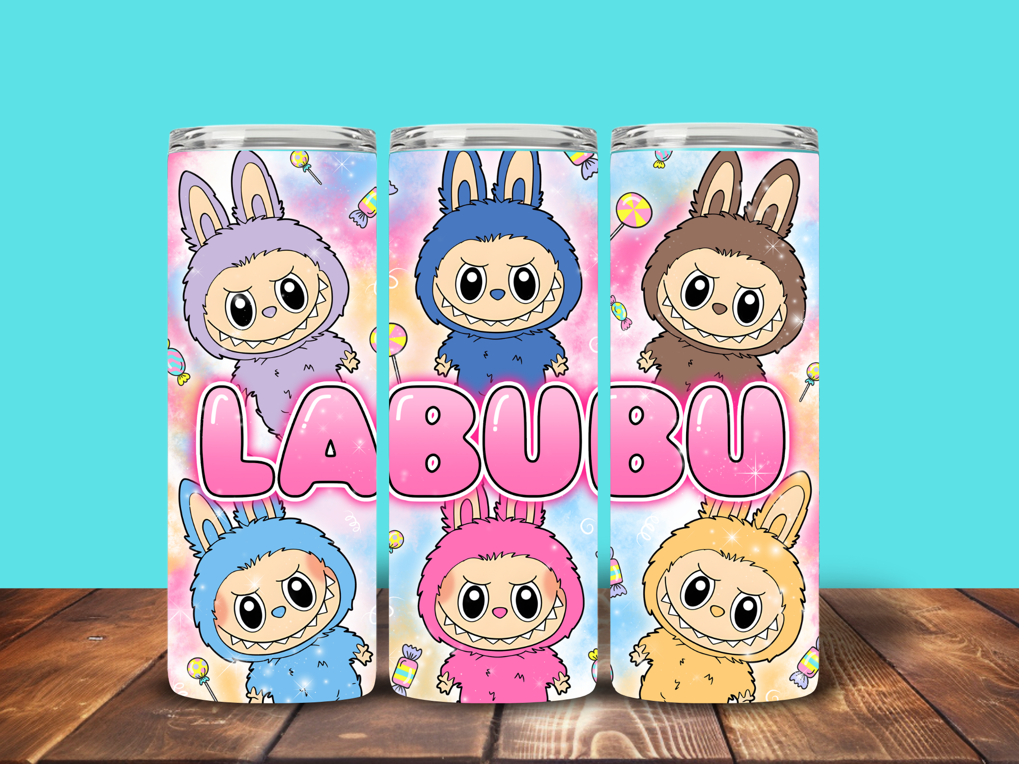 The Detailed Diva - Wholesale Insulated Mug/Tumbler - Labubu Sublimated Tumblers–Cute & Collectible Character Cups4