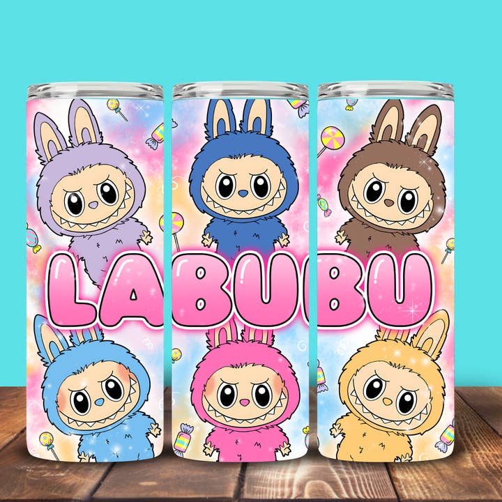 The Detailed Diva - Wholesale Insulated Mug/Tumbler - Labubu Sublimated Tumblers–Cute & Collectible Character Cups4