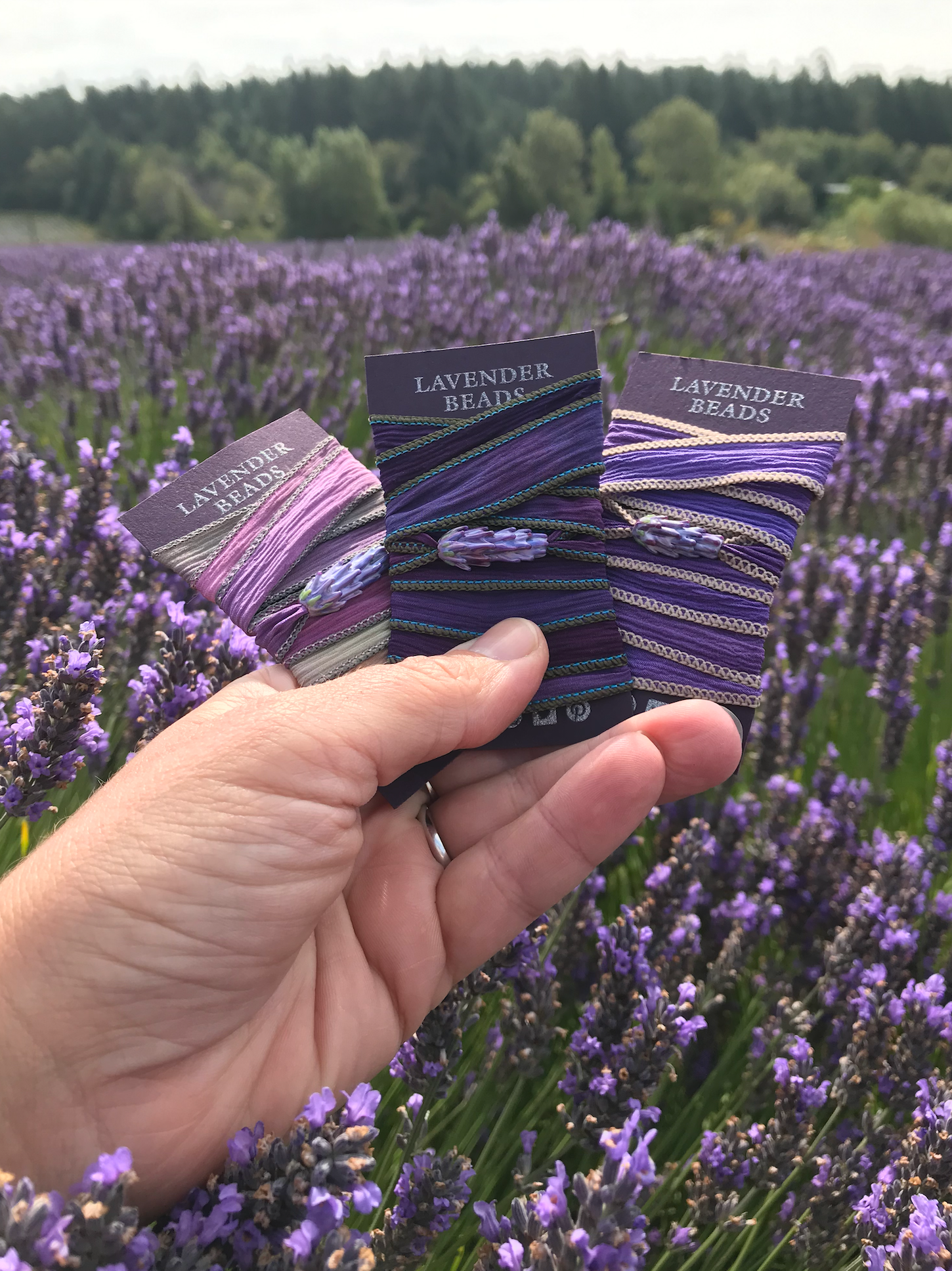 Lavender Beads - Wholesale Woven/Braided Bracelet - Lavender Wrap Bracelet, Purple Glass Flower, Adjustable Silk1