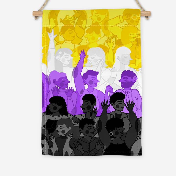 Enby/Nonbinary Pride Garden Flag, Pride Art, Pride Month, LG for wholesale by Jack and Bec