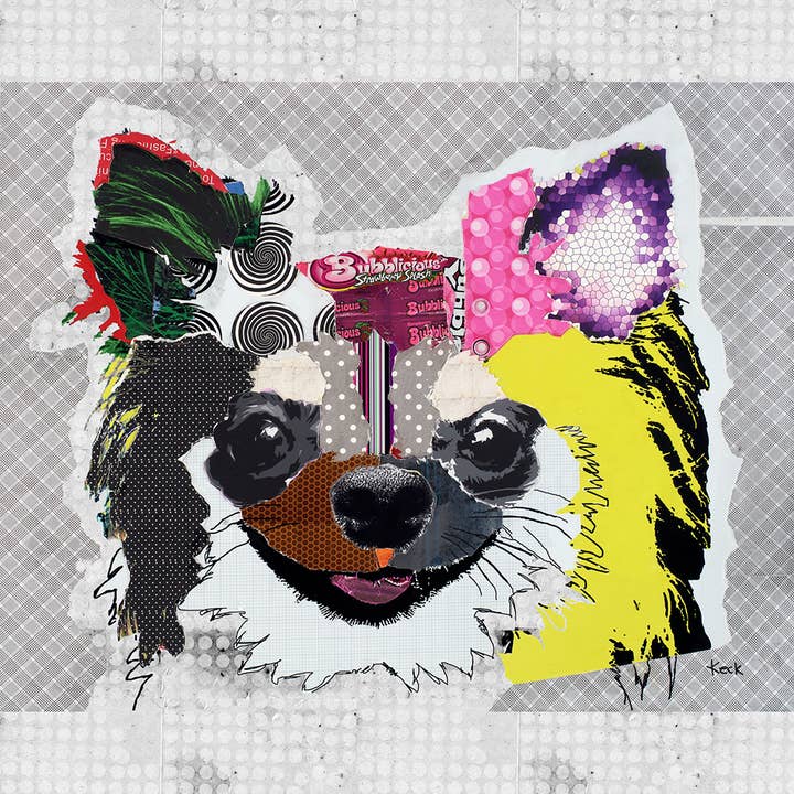 #120804 <br>Stampa su Tela di Chihuahua a Pelo Lungo per la vendita all'ingrosso da parte di Michel Keck LLC