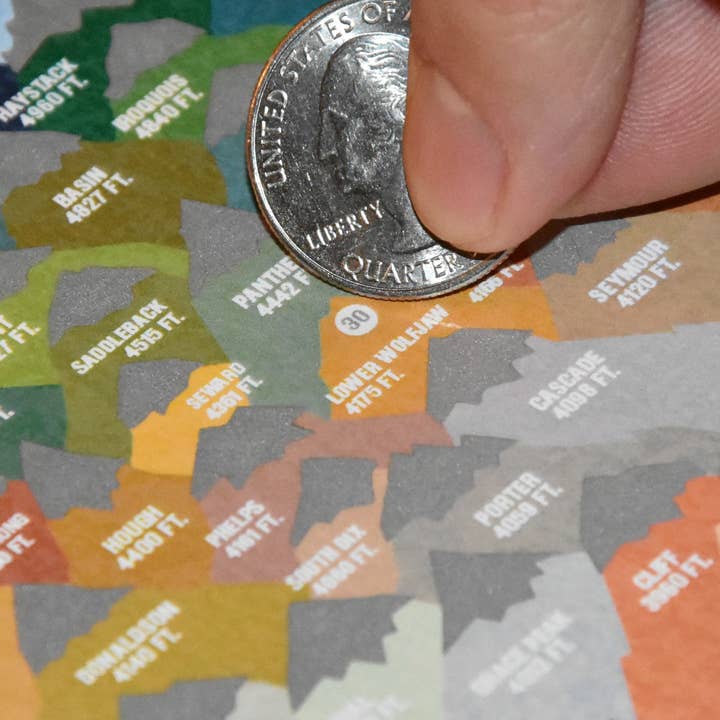 REMOVED BRAND - Wholesale Poster - NY'S Adirondack 46 High Peaks Hiking Scratch Off3