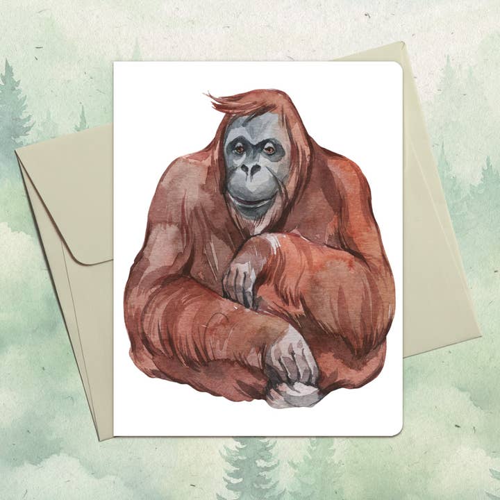 Håndlavet orangutang-gavekort for engroshandel hos Soul Familiar