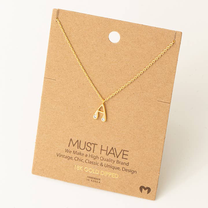 Collana con ciondolo in pietra iniziale per la vendita all'ingrosso da parte di Fame Accessories