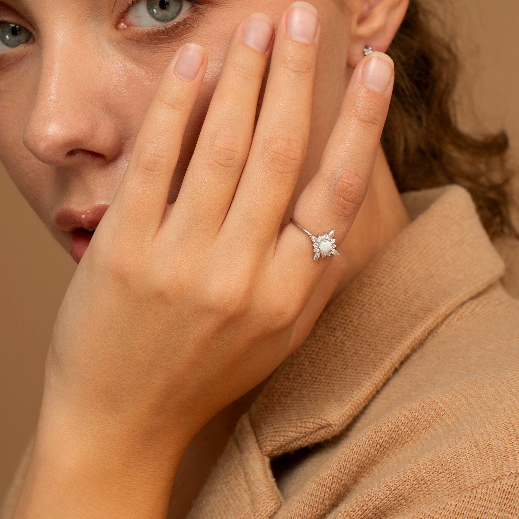 HolyBang Jewels - Wholesale Multi-Stone Ring - FLORAL OPAL RING - R-E30512