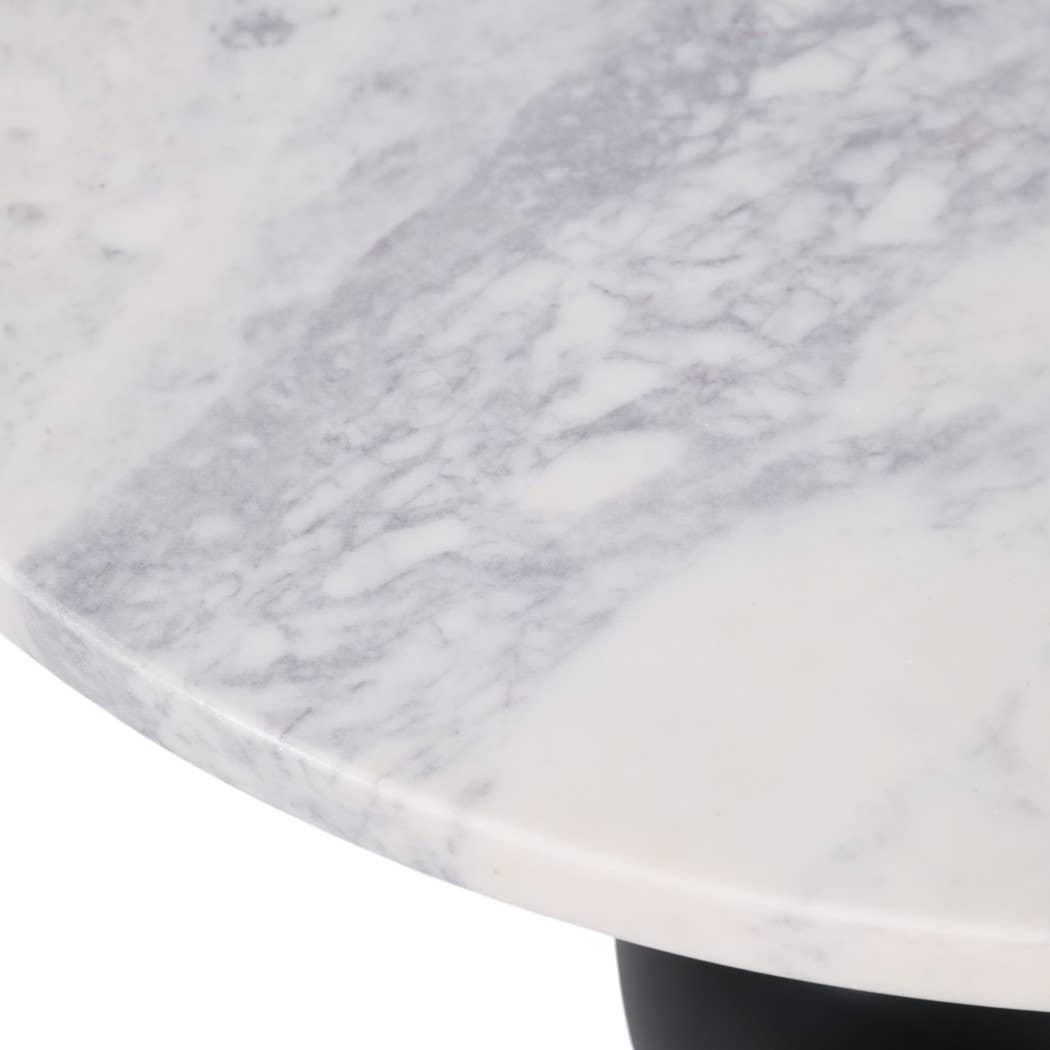 Sagebrook Home - Wholesale Side Table - End Table - White Marble Top with Wooden Bubble Base, 21 in.9