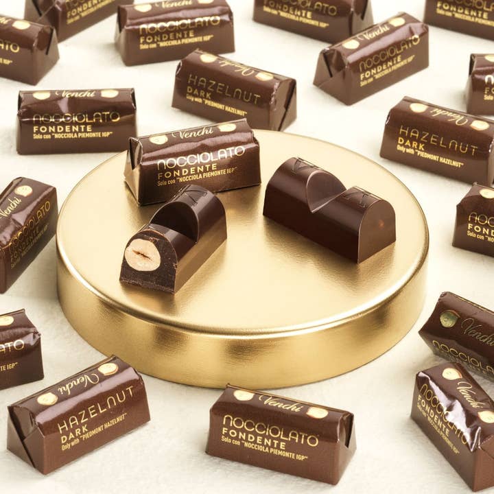 Whole Hazelnut & Dark Chocolate Ingots - Italian Gourmet for wholesale by Venchi