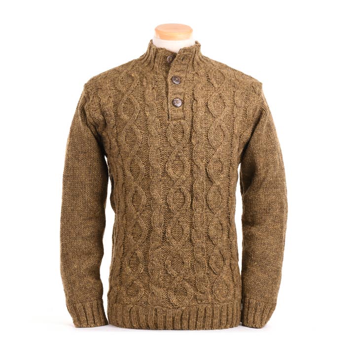 Lost Horizons Knitwear – Ships from USA - Wholesale Knit Sweater - Men's - Connery - Cable Knit Wool Pullover Sweater