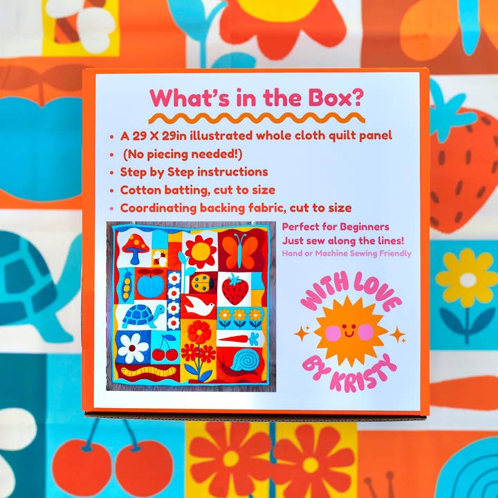 With Love by Kristy - Wholesale Craft Sewing Kit - Beginner Quilt Kit - Garden Charms Whole Cloth Quilt Kit 1
