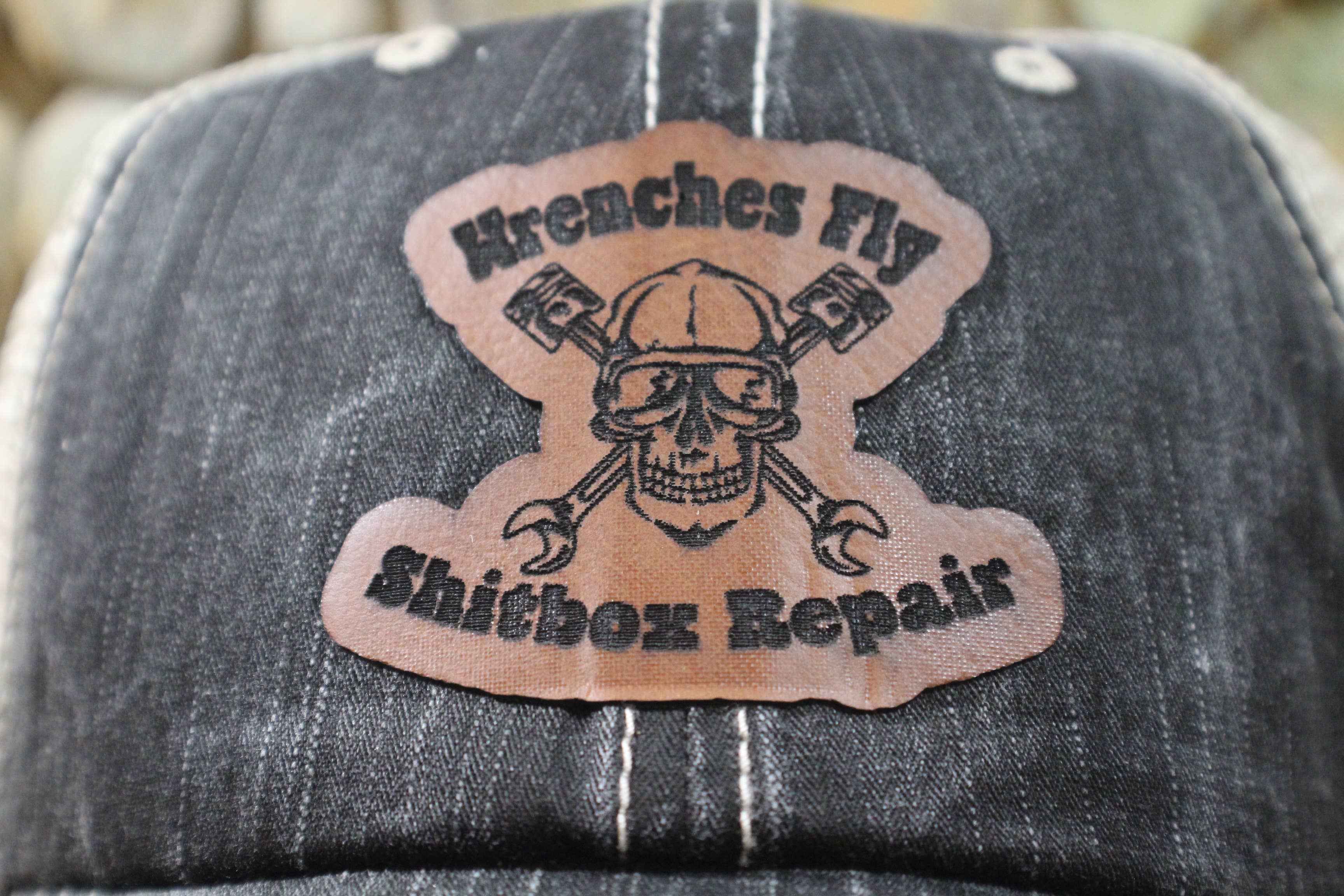 Raven Design - Wholesale Trucker Hat - Unisex - Wrenches fly Shitbox Repair  - Leather Patch // Trucker Hat 1