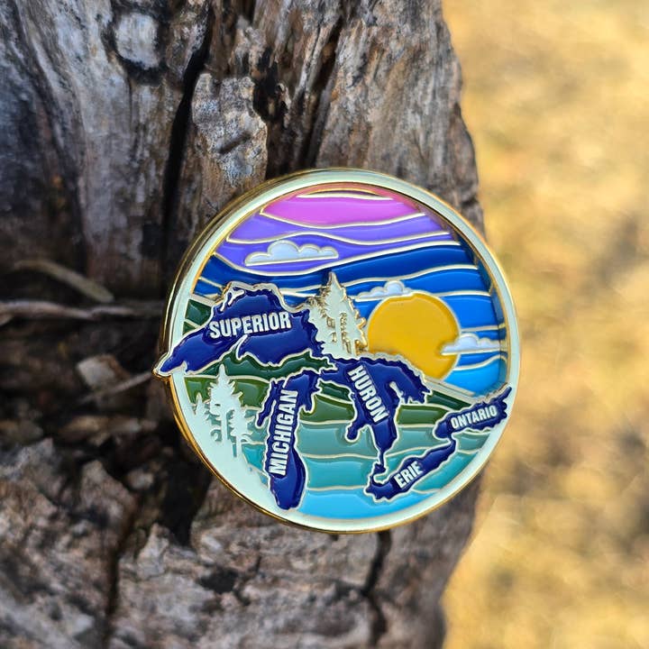 Art Factory LLC - Wholesale Lapel Pin/Button - Great Lakes spinning enamel pin2