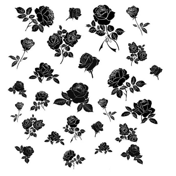 Shadow Rose Decals - KLAR for engroshandel hos DIPPY COW NAILS